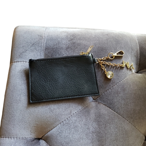 Marc New York black Andrew Marc Leather Coin Wallet Gold Keychain Bag - Picture 2 of 8